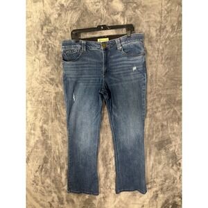 Democracy Ab Solution Jeans Mens Medium Wash Distressed Straight Leg Denim